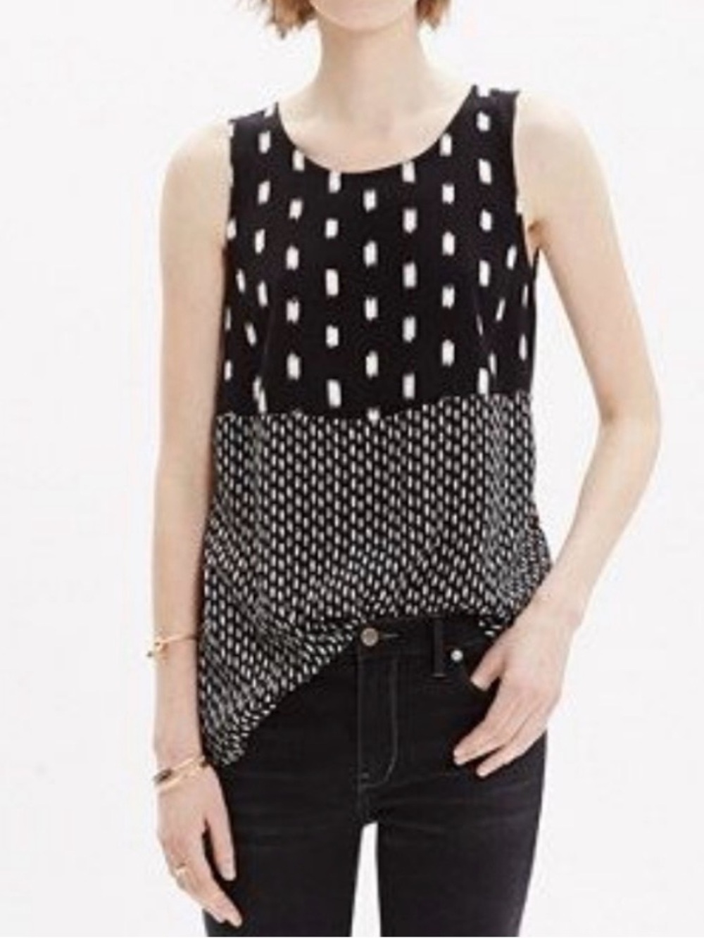 Madewell Sunbase Black Ikat Print Tank XS